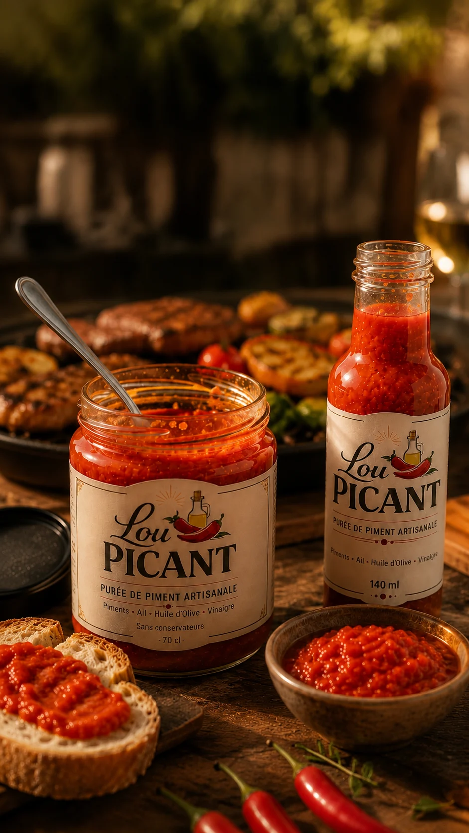 Purée de piment artisanale Lou PICANT pour épicerie fine et commerces alimentaires