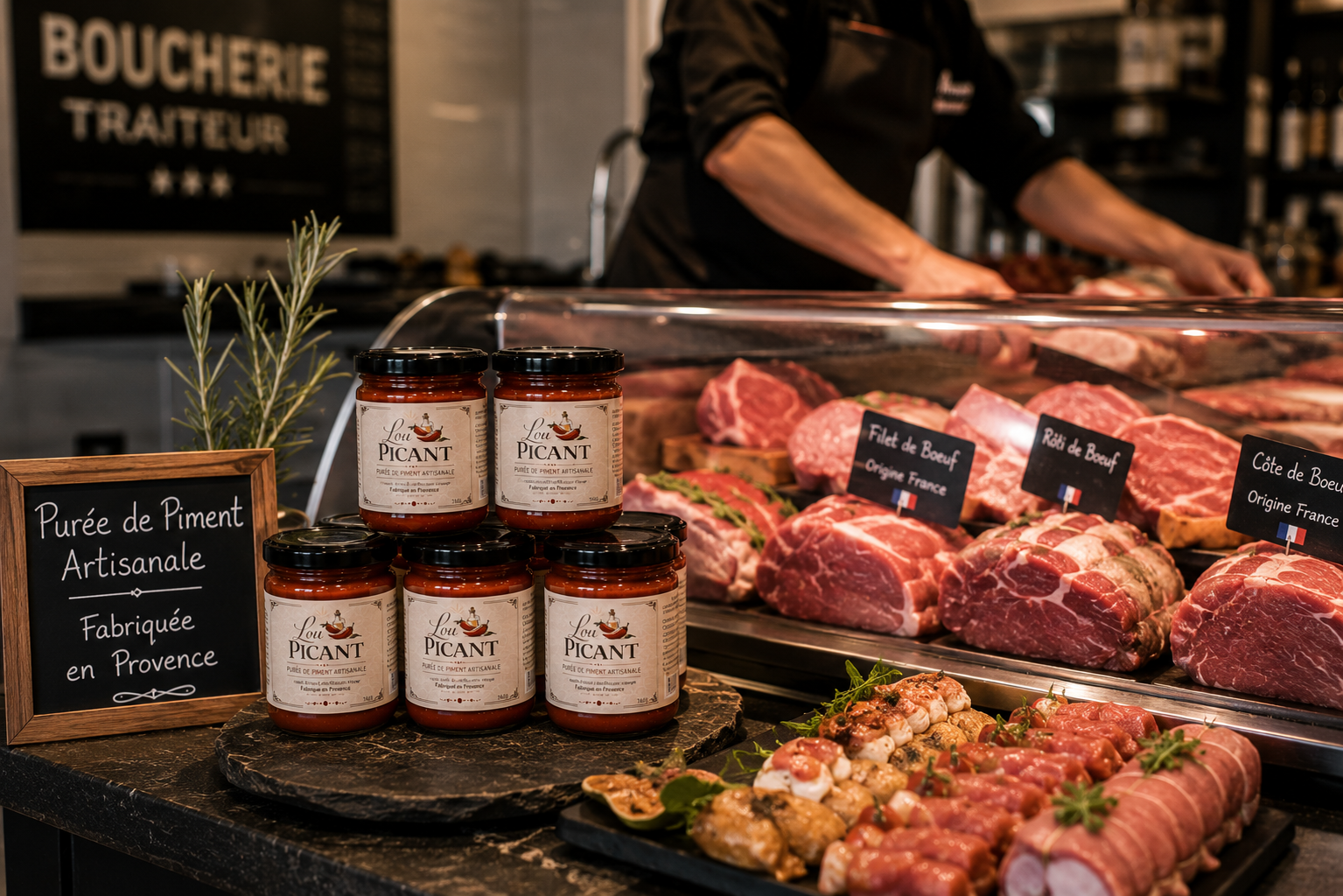 revendeur en boucherie charcuterie puree de piment