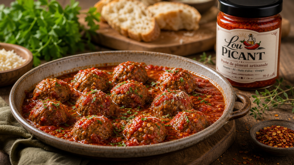 boulettes viande sauce pimentee