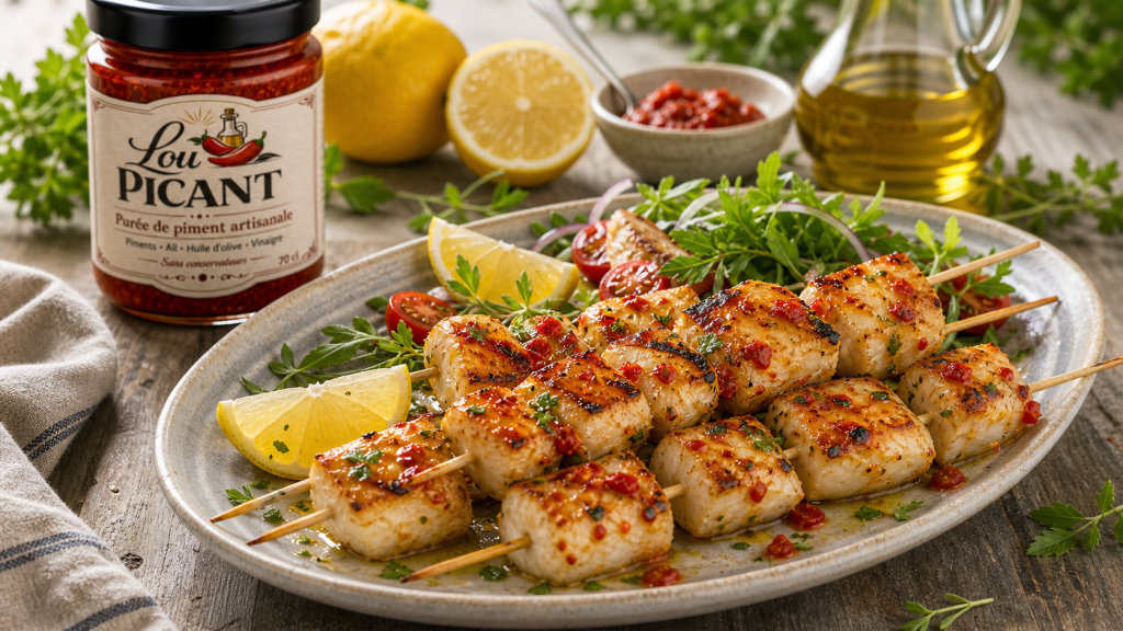 brochettes poisson citron piment