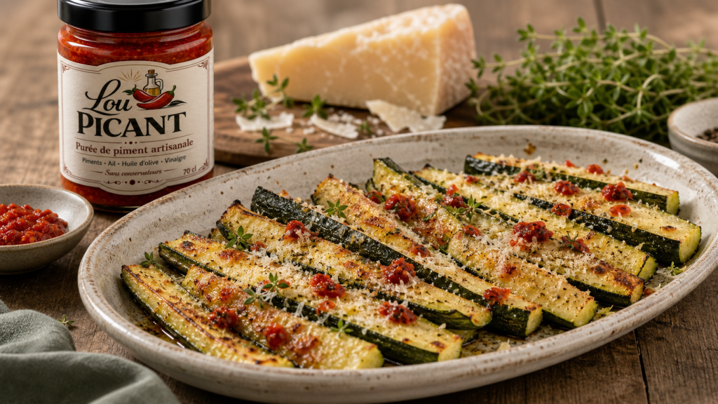 courgettes roties parmesan piment