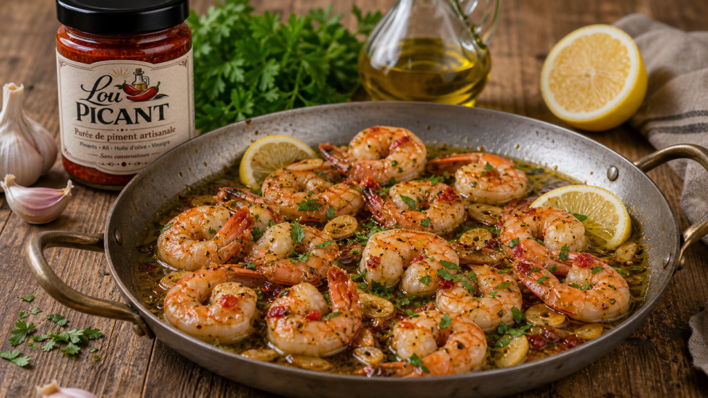 crevettes sautees ail piment