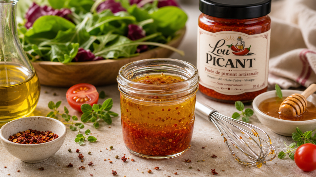 vinaigrette pimentee miel huile olive